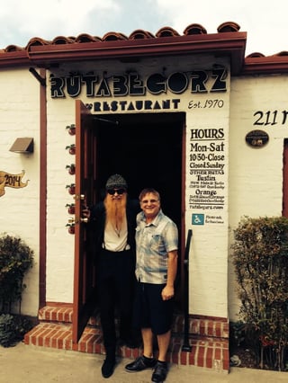 Paul Berkman with Billy Gibbons from ZZ Top in 2014 when Billy visited Paul's restaurant
