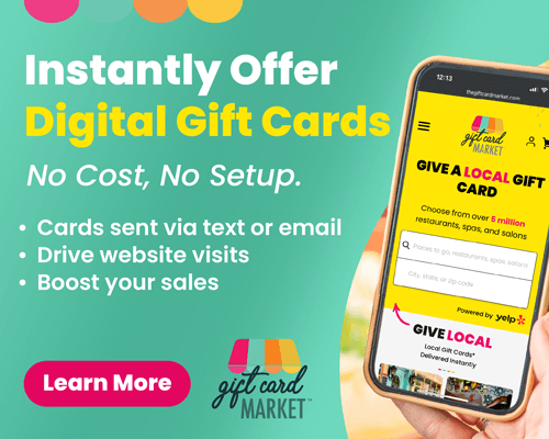 Instantly offer digital gift cards! Learn more.