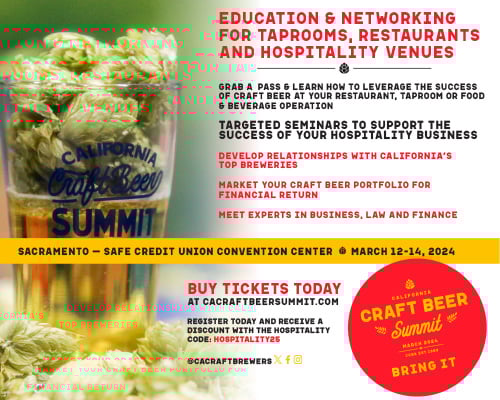 Grab a pass & learn how to leverage the success
of craft beer at your restaurant, taproom or food
& beverage operation