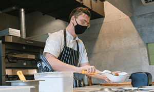 Man Working in Restaurant Kitchen