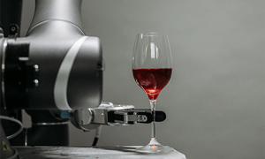 Glass of Wine from a Container