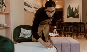 Waiter Wiping the Table