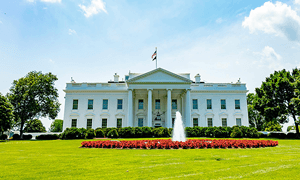 The White House on a sunny day.